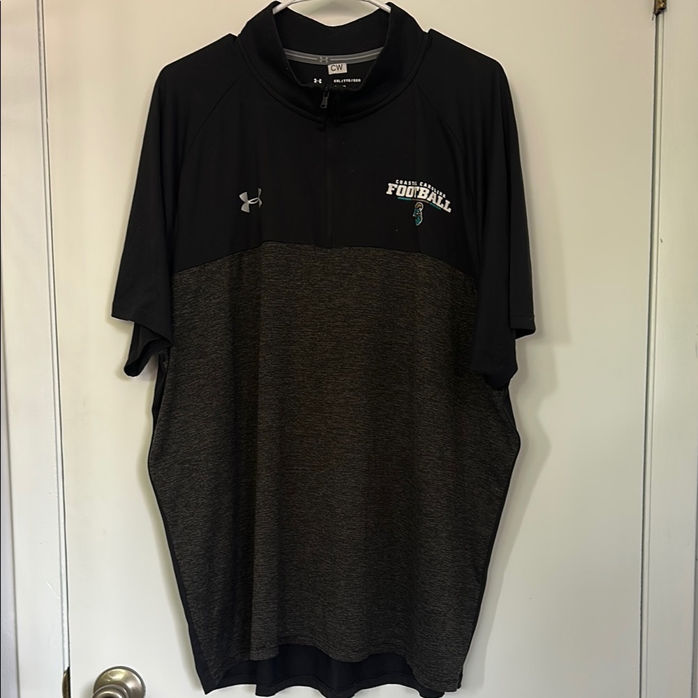 Under Armour Black and Gray Performance Polo
